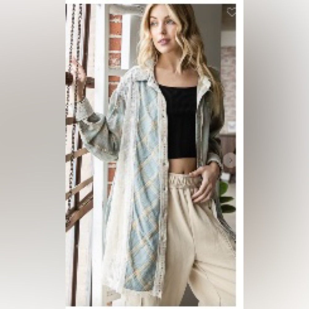 Oli & Hali Blue Plaid Long Shirt
